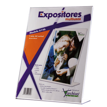 Expositor Mesa 080x210x290mm A4 em L Vertical