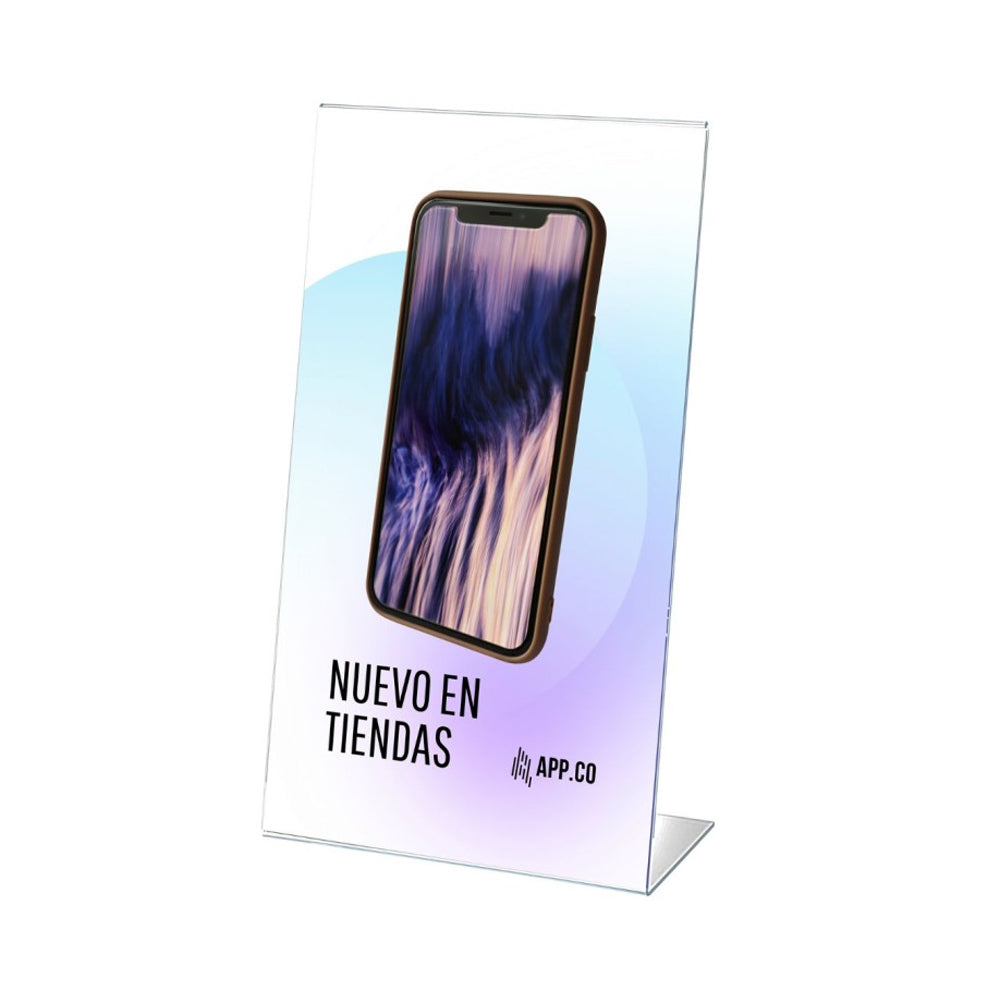 Expositor Mesa 060x100x210mm 1/3 A4 em L Vertical
