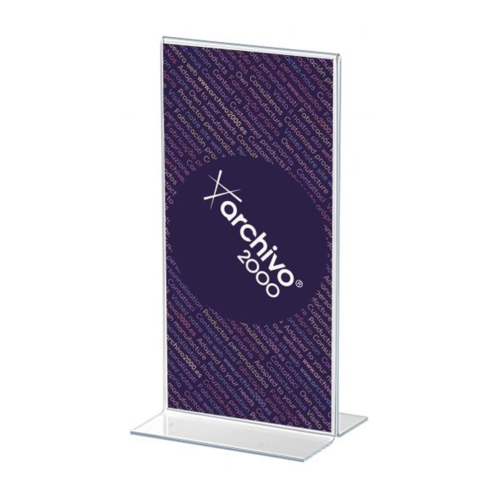 Expositor Porta Folhetos Acrilico 1/3 A4 em T Vertical