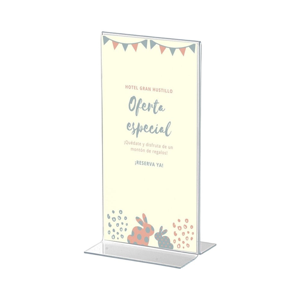 Expositor Mesa 070x100x215mm 1/3 A4 em T Vertical
