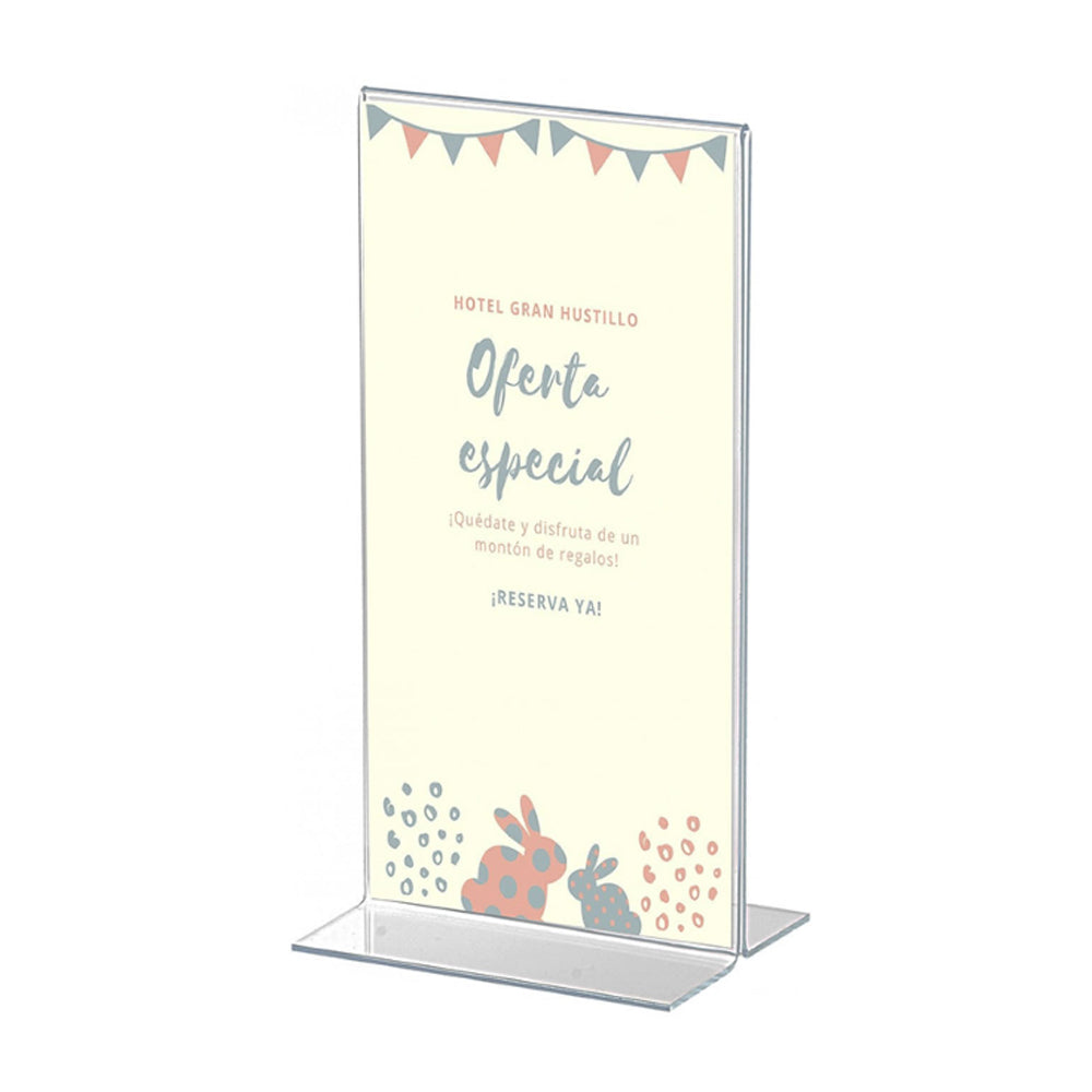 Expositor Mesa 070x100x215mm 1/3 A4 em T Vertical