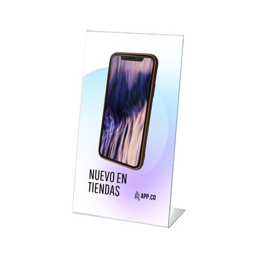 Expositor Mesa 060x100x210mm 1/3 A4 em L Vertical