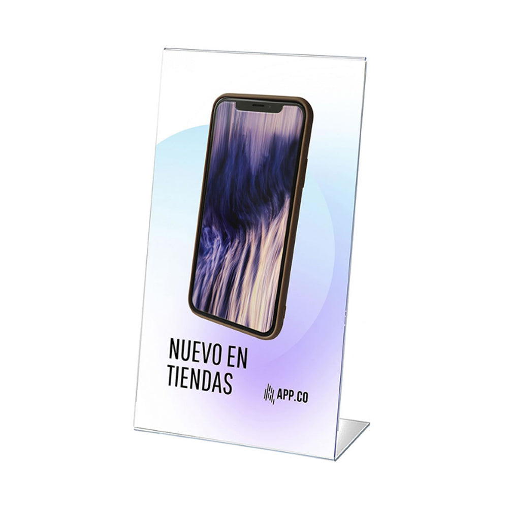 Expositor Mesa 060x100x210mm 1/3 A4 em L Vertical