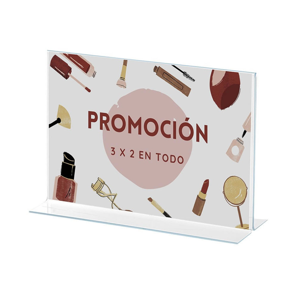 Expositor Mesa 085x300x215mm A4 em T Horizontal