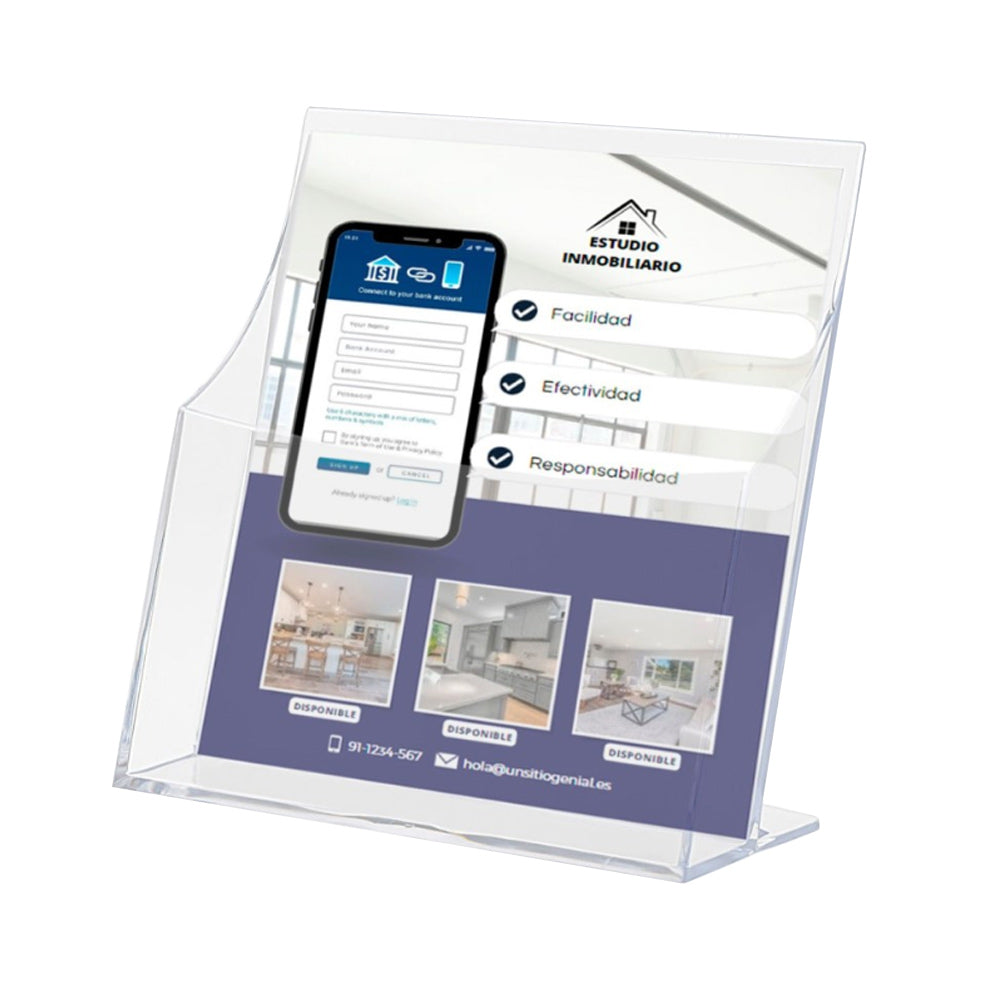 Expositor Mesa 120x220x230mm A4 Vertical