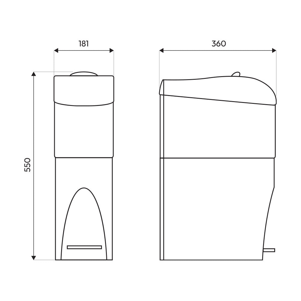 Contentor 15L WC Feminino Branco com Pedal