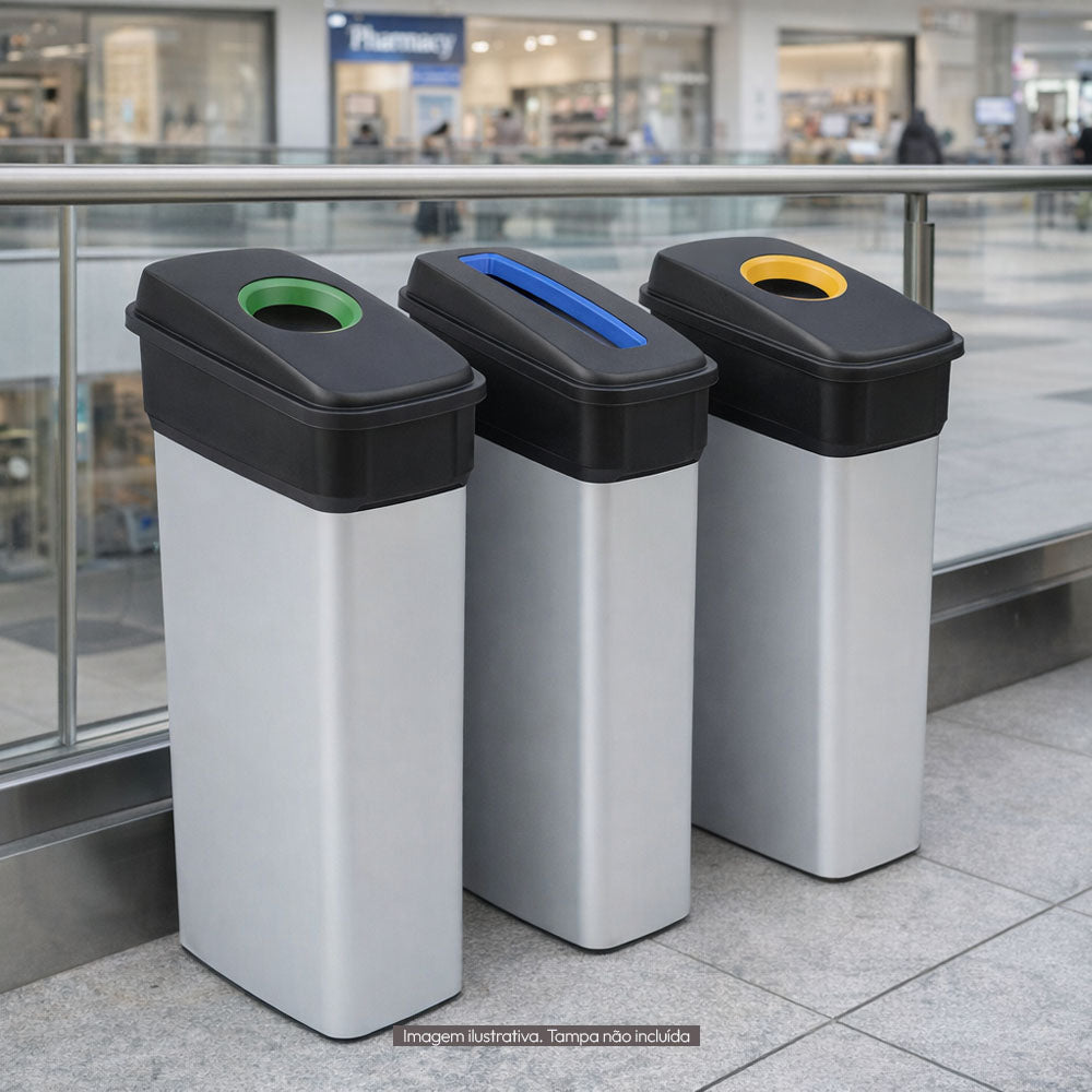 Contentor 70L Cinza/Preto Neo Ecosort sem Tampa