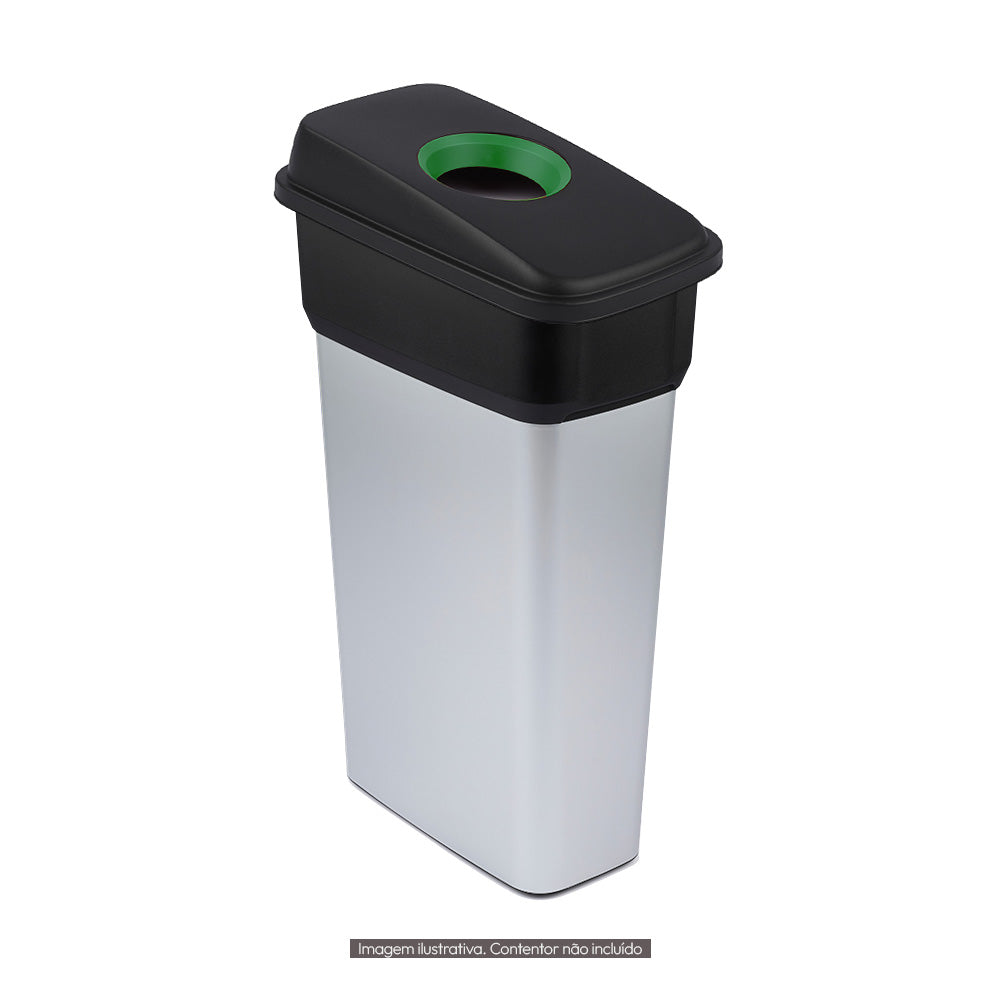 Tampa Balde Neo Ecosort Preto/Verde (Vidro)