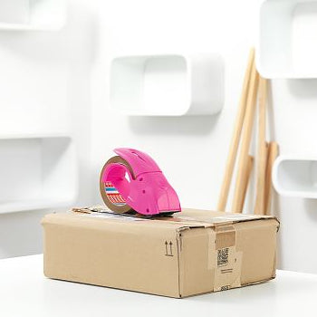 Desenrolador Punho Fita 50mm + 1 Rolo 50mmx66m Rosa