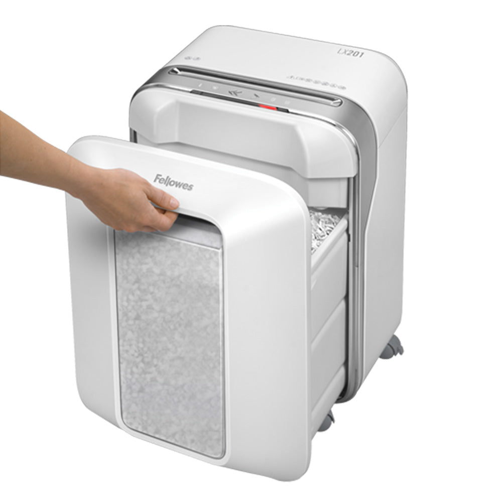 Destruidora Particulas 2x12mm Fellowes LX201 Branca P5 12Fls