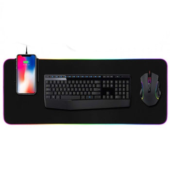 Tapete para Rato e Teclado Gaming com Carregador Wireless