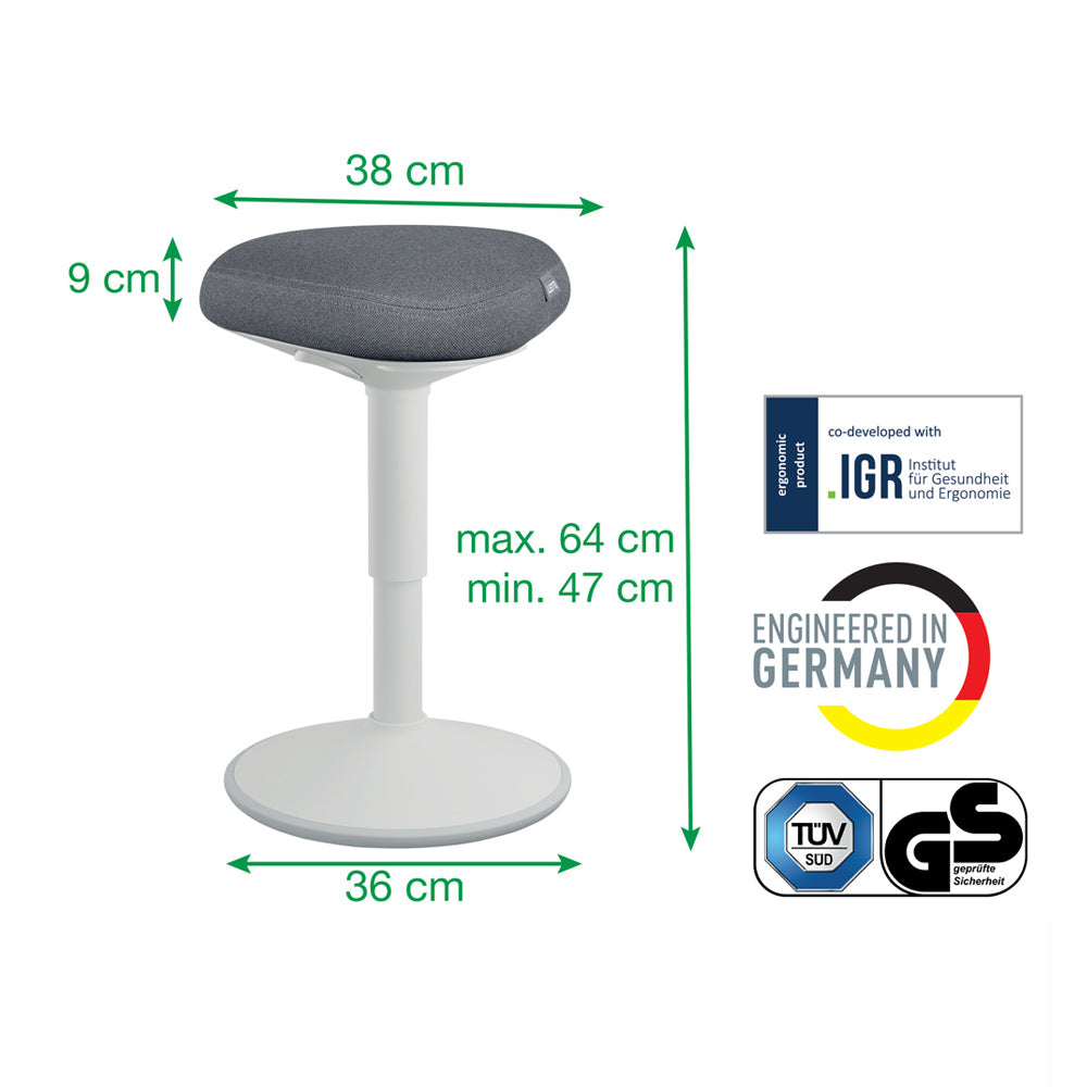 Banco Elevatório 47/64cm c/ Base Oscilante Cinza