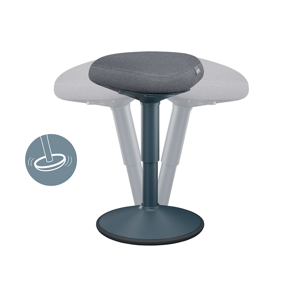 Banco Elevatório 47/64cm c/ Base Oscilante Cinza Escuro