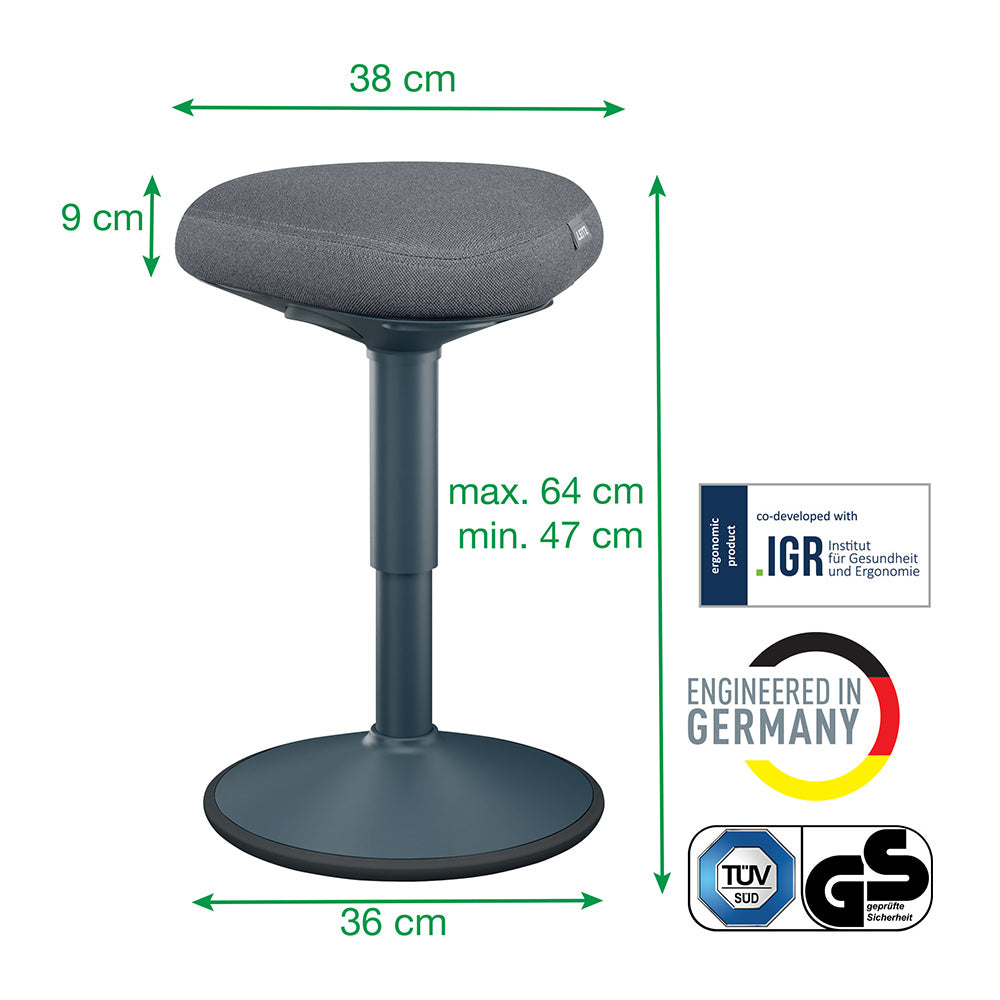 Banco Elevatório 47/64cm c/ Base Oscilante Cinza Escuro