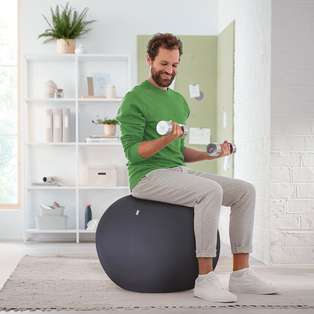Banco Bola Antiderrapante 75cm Cinza Escuro