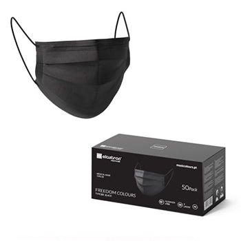 Máscara Descartável 3 Camadas Preto Cx.50un