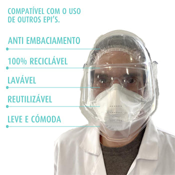 Viseira Facial Proteção Individual Autorizada ASAE 1un