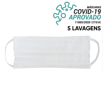 Máscara Reutilizável 20 Lavagens Branco (Pregas) 1un
