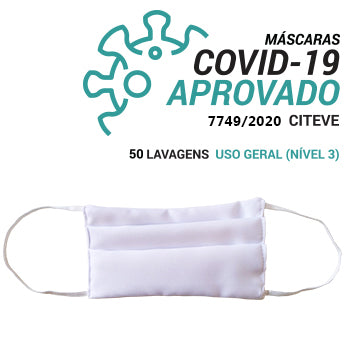 Máscara Reutilizável Criança 25 Lavagens Branco 3un