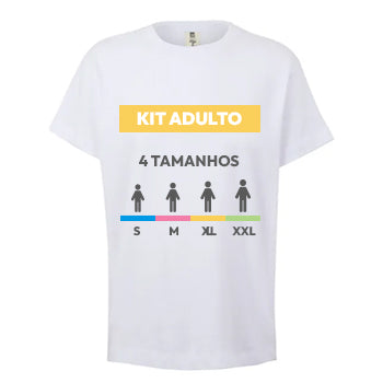Kit Amostra - T-Shirt Adulto Branco Vários Tamanhos 5un