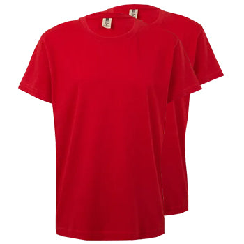 T-Shirt Criança Algodão 155g Vermelho Tamanho 3/4 Pack 2un
