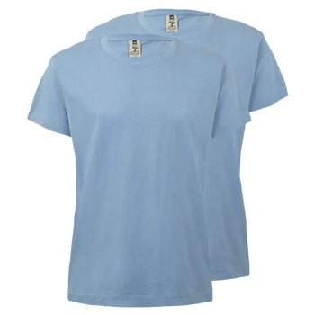 T-Shirt Criança Algodão 155g Azul Fog Tamanho 9/11 Pack2
