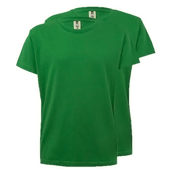 T-Shirt Criança Algodão 155g Verde Kelly Tamanho 12/14 Pack2