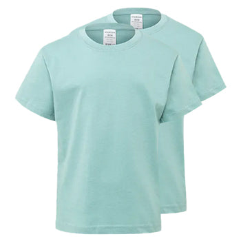 T-Shirt Criança Algodão 155g Verde Pastel Tam 9/11 Pack 2un
