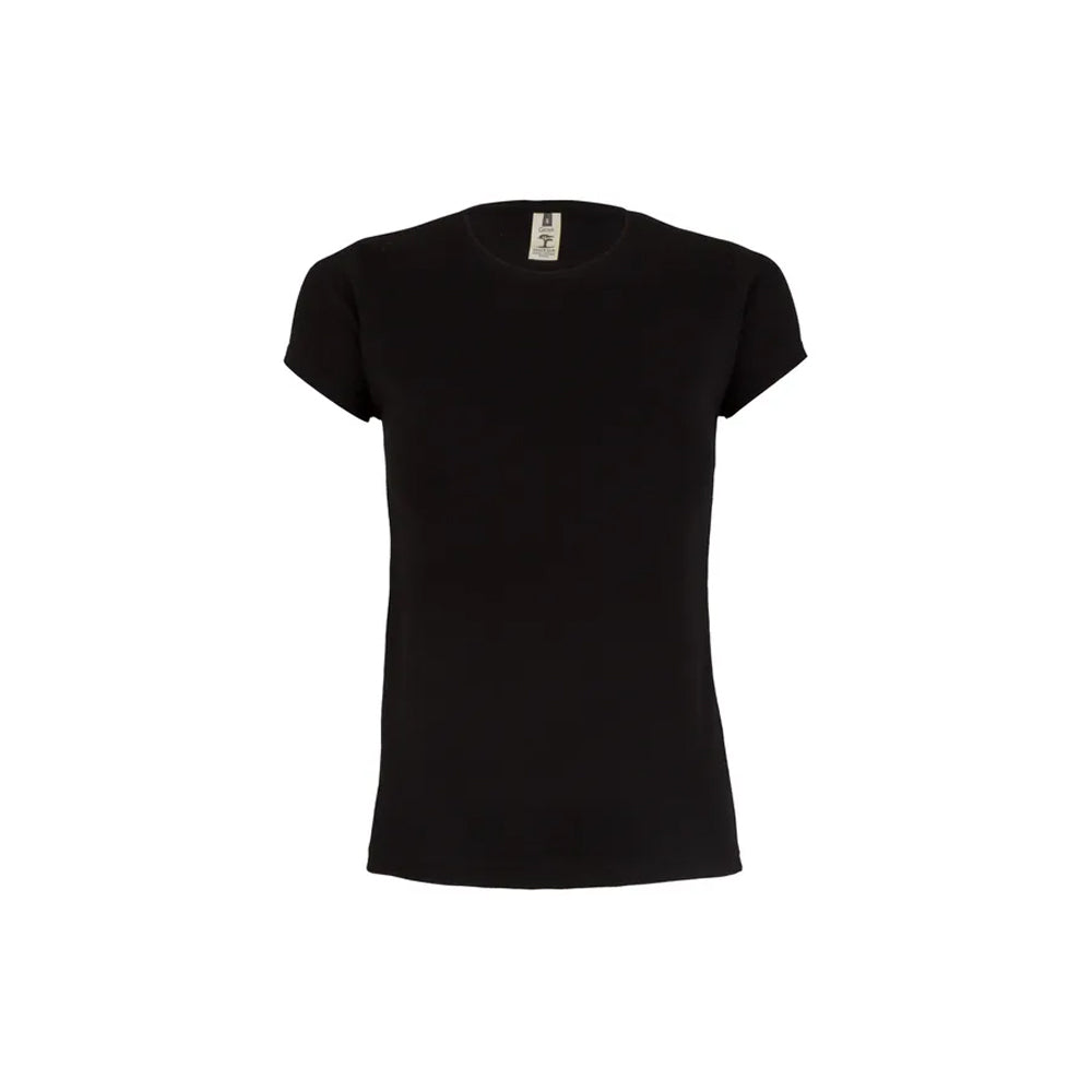 T-Shirt Mulher Algodão 155g Preto Tamanho S