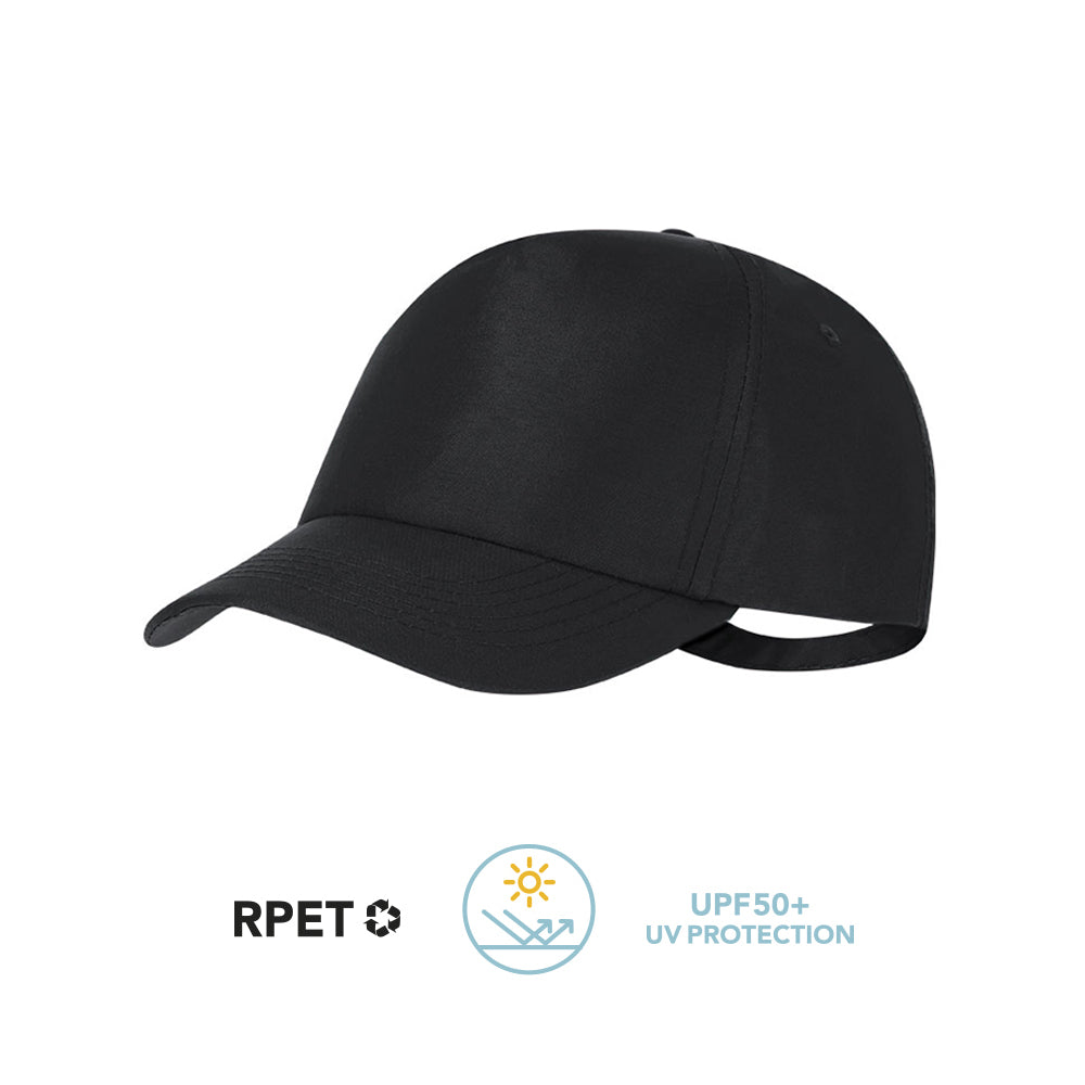 Boné RPET Proteção UV50 com Ajuste Metálico Preto