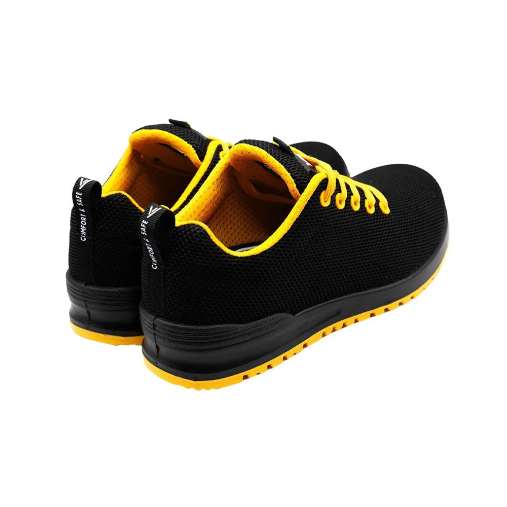 Sapatos Segurança Tamanho 44 Baixo S1P ESD SRC Preto/Amarelo