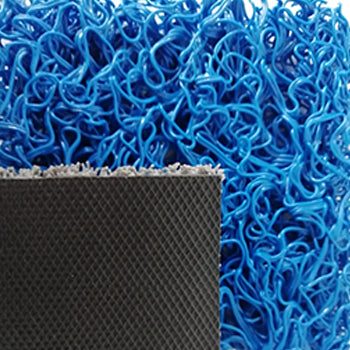 Tapete Malha PVC c/Fundo 14mm Azul Metro Linear