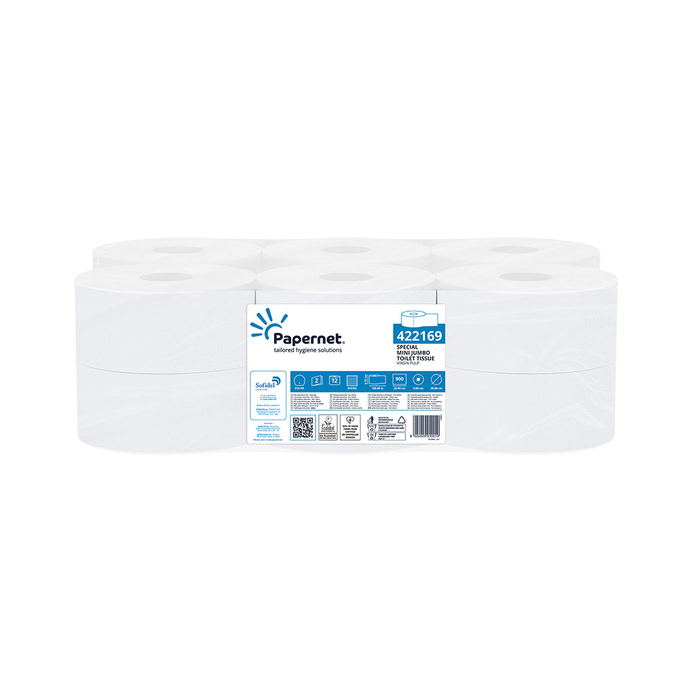 Papel Higiénico (Jumbo) 180mts 2Fls 15g Papernet 422169 12un