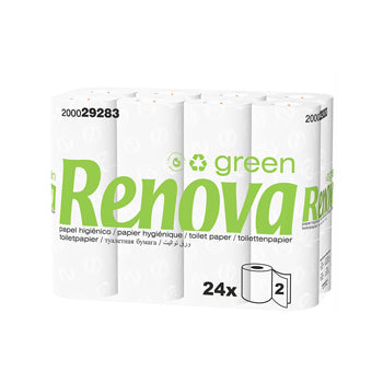 Papel Higiénico Doméstico 16,5mts 2Fls RenovaGreen 24 Rolos