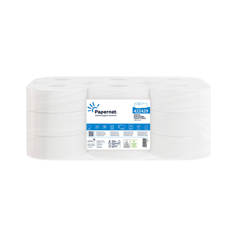 Papel Higiénico (Jumbo) 140mts 2Fls 15,5g Papernet 18un