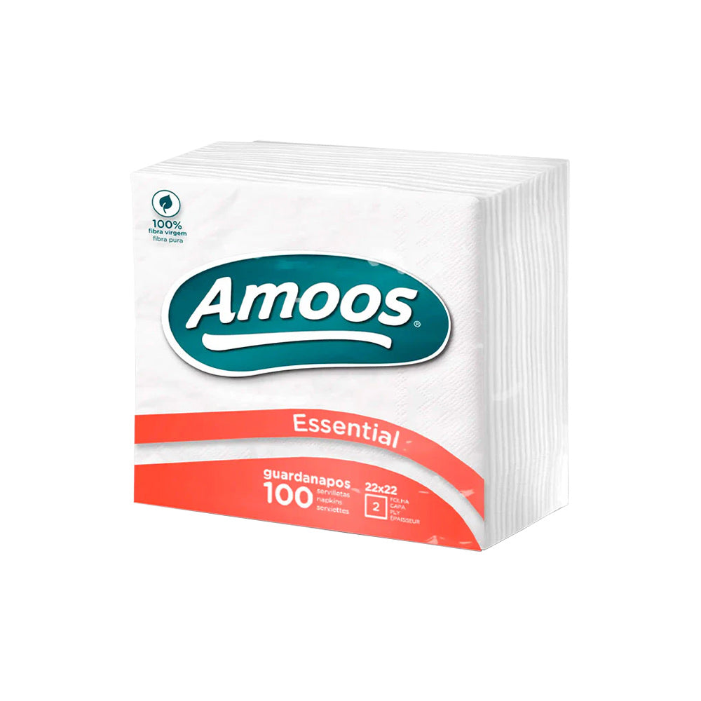 Guardanapos 22x22 2Fls Branco Amoos 100un