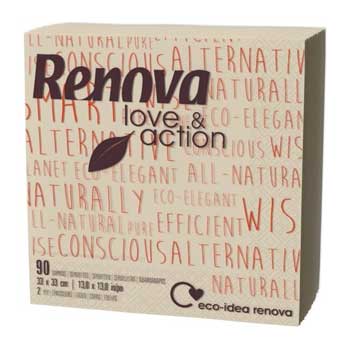 Guardanapos 33x33 2Fls Reciclados Renova Love&Action 90un
