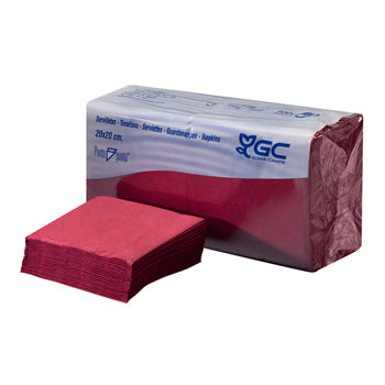 Guardanapos 20x20 2Fls Bordeaux P&P 100un