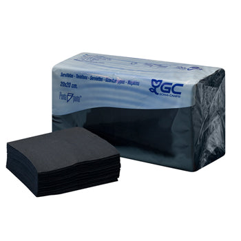 Guardanapos 20x20 2Fls Preto P&P 100un
