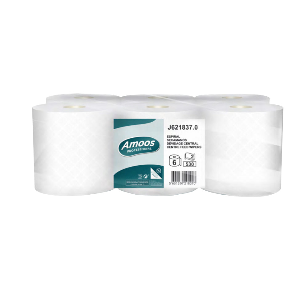 Rolo Toalhas Mão 175mx20cm 16,5g 2Fls Amoos Picotado 6un