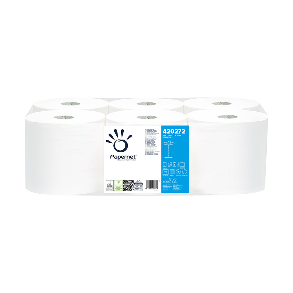 Rolo Espiral 100mx17,9cm 17,5g 2Fls PAPERNET Picotado 6un