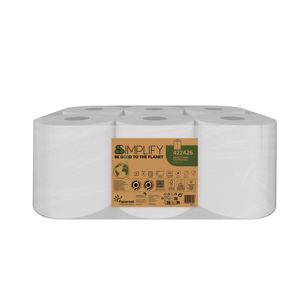 Rolo Espiral 140mx19,2cm 17,5g 2Fls PAPERNET Picotado 6un