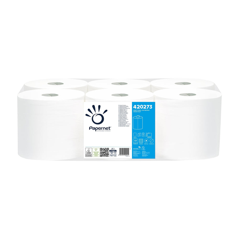 Rolo Espiral 125mx17,9cm 17,5g 2Fls PAPERNET Picotado 6un