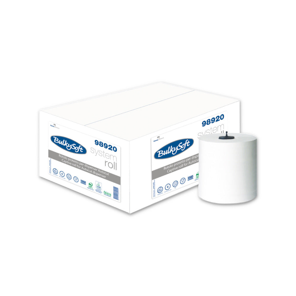 Rolo Toalhas Mão AutoCorte 150mx21cm 2Fls BulkySoft 6un