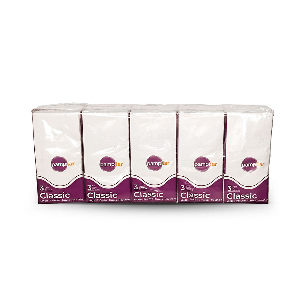 Lenços Papel de Bolso Pampilar 10 Pacotes c/9 Lenços