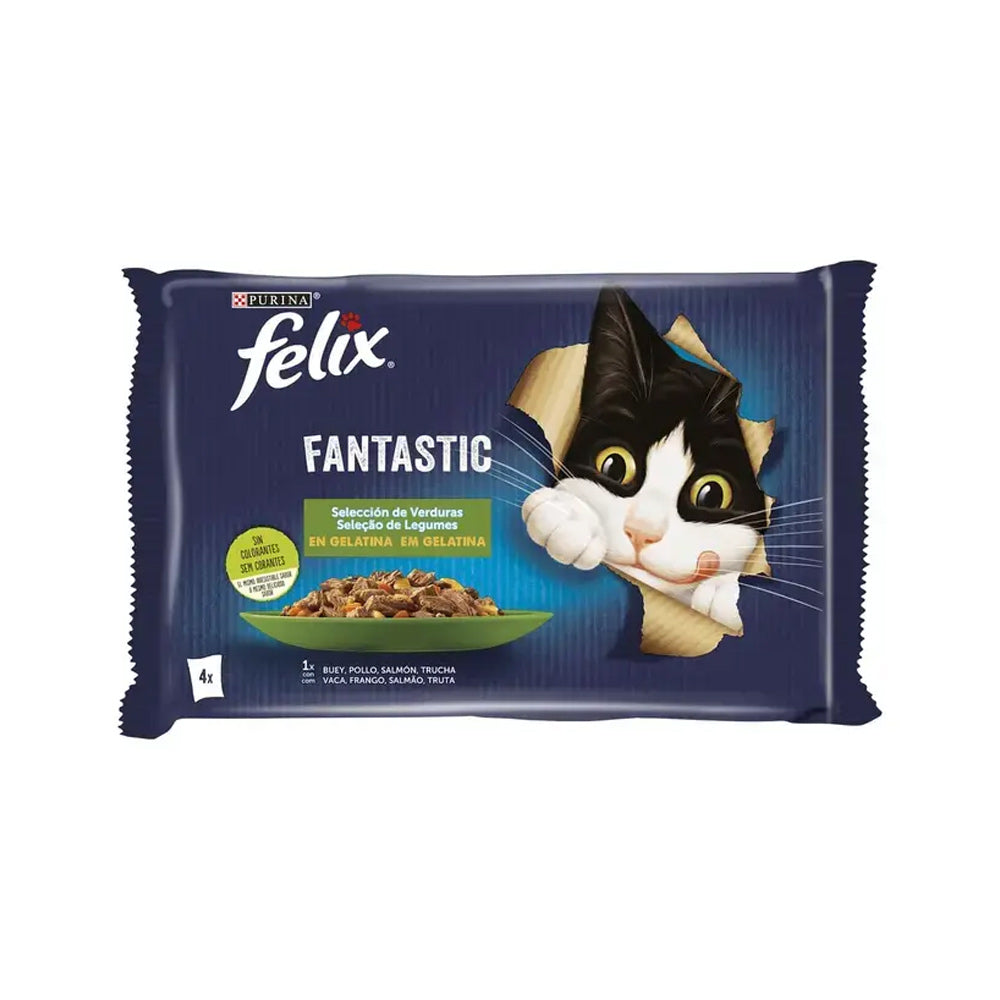 Alimento Húmido para Gato Felix Fantastic Legumes 4x85gr