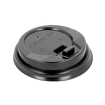 Tampa Alta para Copos 120ml Ø6,2cm Preto PS 100un