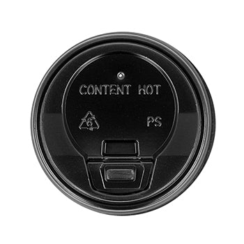 Tampa Alta para Copos 120ml Ø6,2cm Preto PS 100un