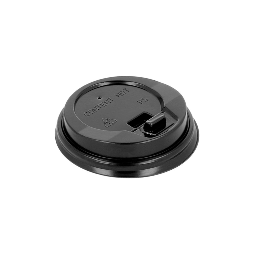 Tampa Alta para Copos 120ml Ø6,2cm Preto PS 100un