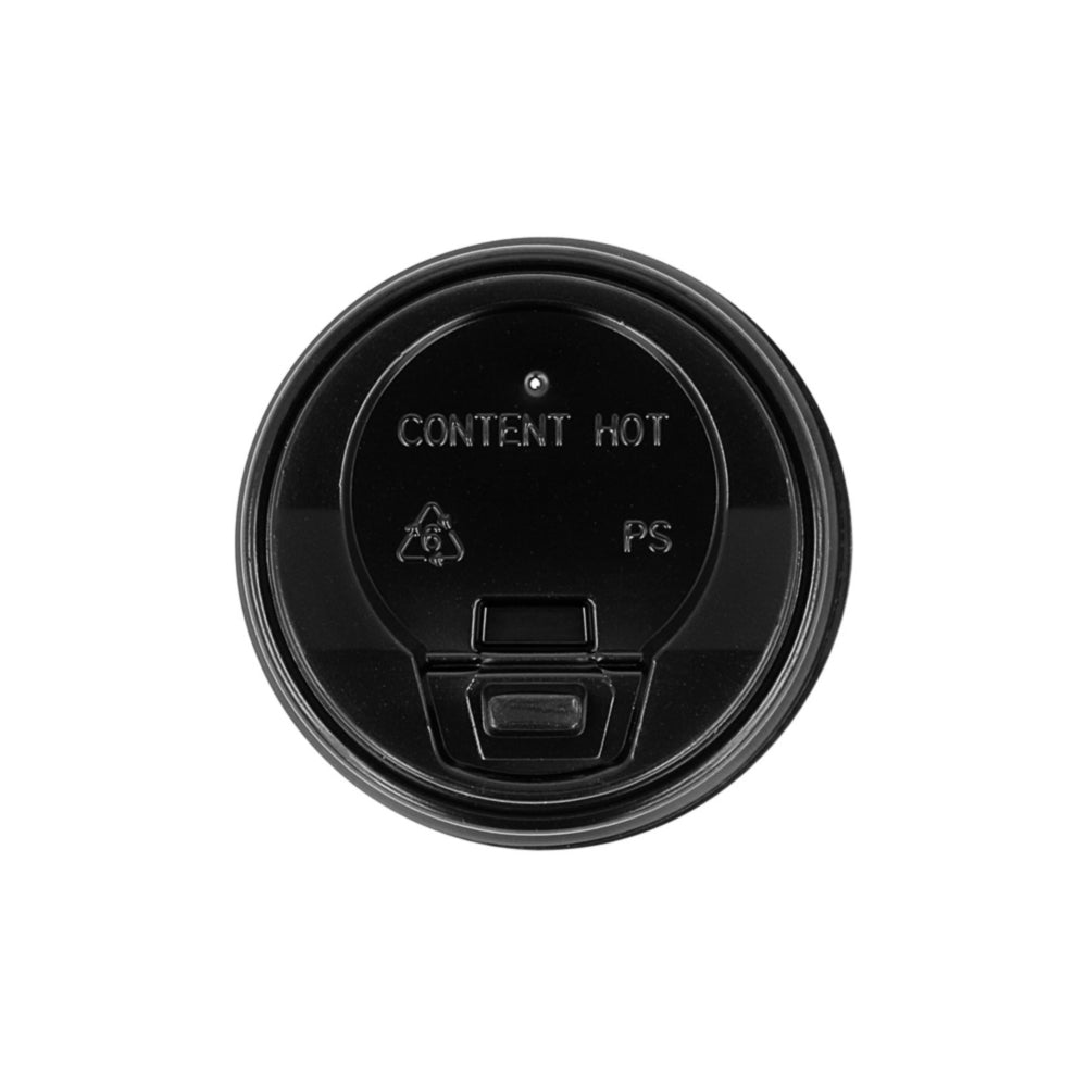 Tampa Alta para Copos 120ml Ø6,2cm Preto PS 100un
